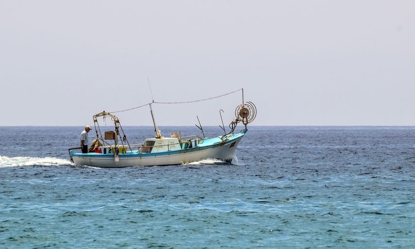 Pescadores faenan en aguas costeras.