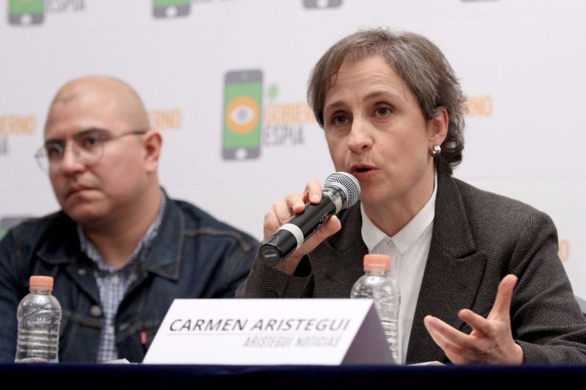 La periodista Carmen Aristegui fue una de las que recibió mensajes de texto que contenían el código para infectar su teléfono.