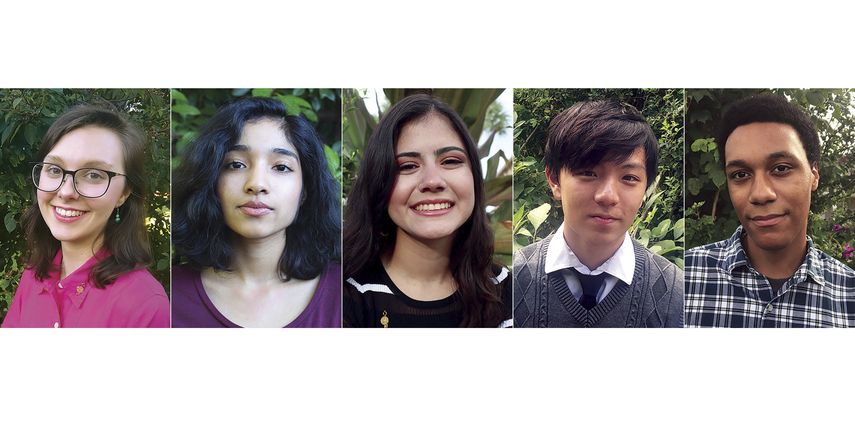 Una combinaci&oacute;n de fotograf&iacute;as proporcionada por el Programa de Poetas Estudiantes Nacionales, de izquierda a derecha, Madelyn Dietz, Manasi Garg, Isabella Ramirez, Ethan Wang y Anthony Wiles quienes fueron nombrados finalistas para la generaci&oacute;n 2020 del programa.&nbsp;