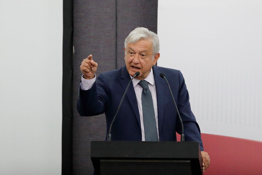 Andrés Manuel López Obrador, habla durante un acto en Ciudad de México.