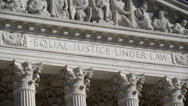 Parte del edificio de la Corte Suprema de Justicia en Washington.