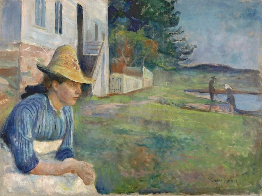 Atardecer, de Edvard Munch. Óleo sobre lienzo expuesto en el Museo Thyssen,&nbsp;en Madrid.