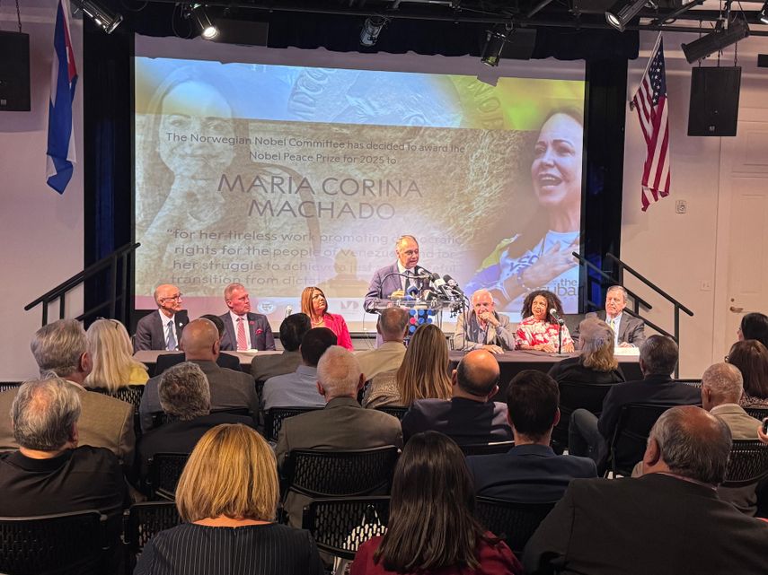 El homenaje a María Corina Machado tuvo lugar en el Museo Americano de la Diáspora Cubana.