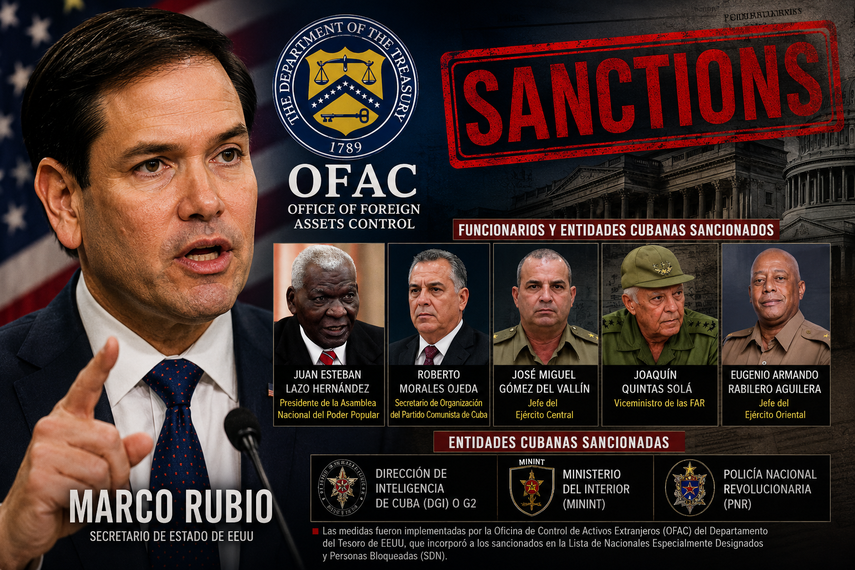 Las sanciones fueron implementadas por la Oficina de Control de Activos Extranjeros del Departamento del Tesoro.
