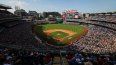 Una visión general de que Mitchell Parker, #70 de los Nacionales de Washington, lanza contra los Medias Rojas de Boston en el Nationals Park el 5 de julio de 2025 en Washington, DC.&nbsp;