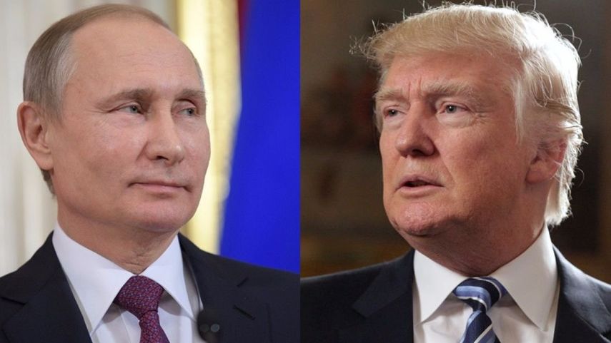 Vladimir Putin (izq.), presidente de Rusia, y el presidente estadounidense Donald Trump.