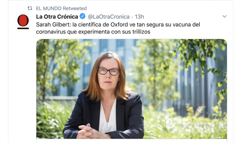 La investigadora Sarah Gilbert, de la Universidad de Oxford.