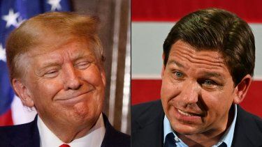 El presidente Donald Trump y el gobernador de Florida, Ron DeSantis. 