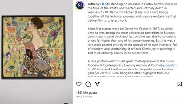 Subastan cuadro del pintor Gustav Klimt.