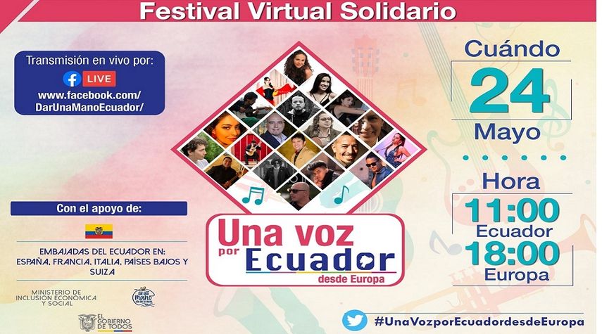 Festival Virtual Solidario Una voz por Ecuador desde Europa