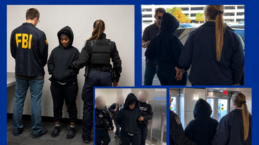 Elaine Angene Escoe, de 41 años durante su captura en el Aereopuerto Internacional de Miami.