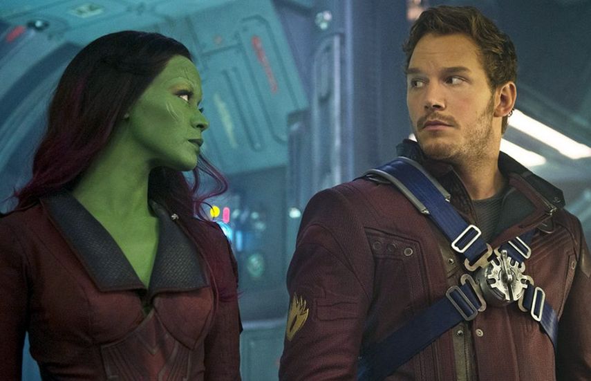 Gamora y Star-Lord en Guardianes de la Galaxia.&nbsp;&nbsp;