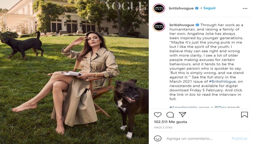 Angelina Jolie protagoniza la portada de marzo de British Vogue.