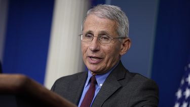 El director del Instituto Nacional de Alergias y Enfermedades Infecciosas, el doctor Anthony Fauci, habla durante una reuni&oacute;n del grupo de trabajo contra el coronavirus en la Casa Blanca, el viernes 10 de abril de 2020, en Washington, D.C.&nbsp;