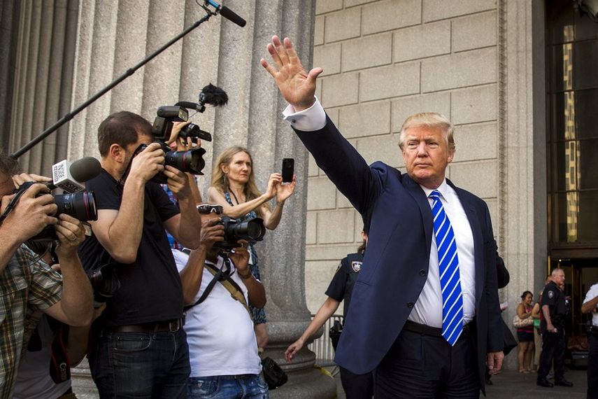 El precandidato presidencial republicano Donald Trump a su llegada a una corte en Manhattan, en agosto pasado. (REUTERS)