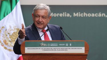 El presidente de México, Andrés Manuel López&nbsp;Obrador, durante un acto público en la ciudad de Morelia, México.