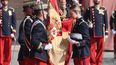 La princesa Leonor en la jura de bandera en el Patio de Armas de la Academia General Militar de Zaragoza, España, el 7 de octubre de 2023.