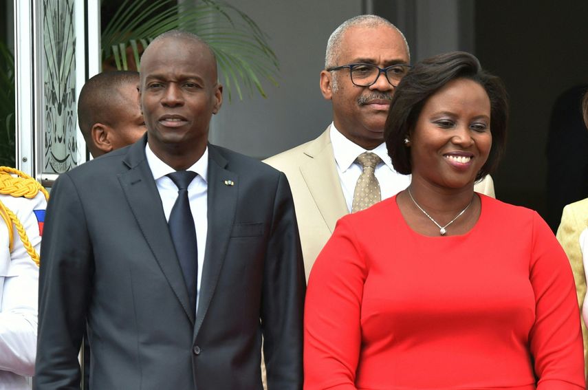 El fallecido presidente de Haití, Jovenel Moise, y su esposa, Martine Moise, en 2021.
