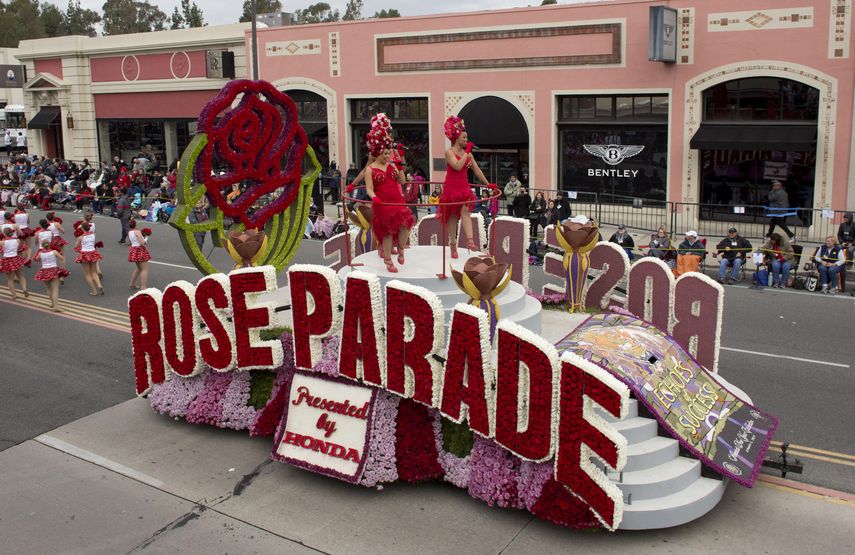 Alrededor de un centenar de carrozas se dieron cita en el tradicional desfile de Pasadena, en su edición 2017.