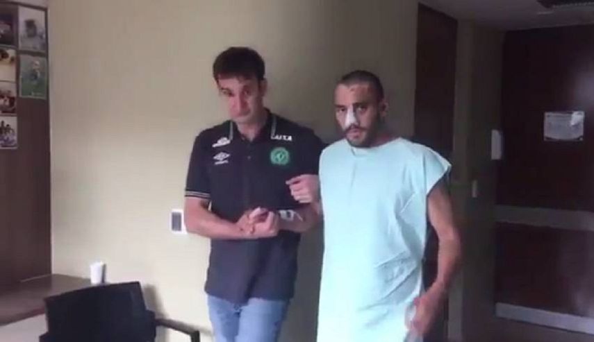 El defensa del Chapecó empezó a caminar hacer unos días.