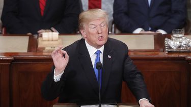 El presidente Donald Trump pronuncia su primer discurso sobre el&nbsp;Estado&nbsp;de la Unión ante el Congreso de EEUU, el 30 de enero de 2018.