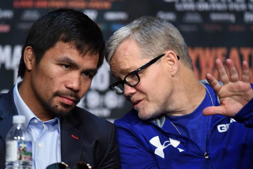 Roach dice que Pacquiao está muy motivado para su pelea del 9 de abril. (ARCHIVO)