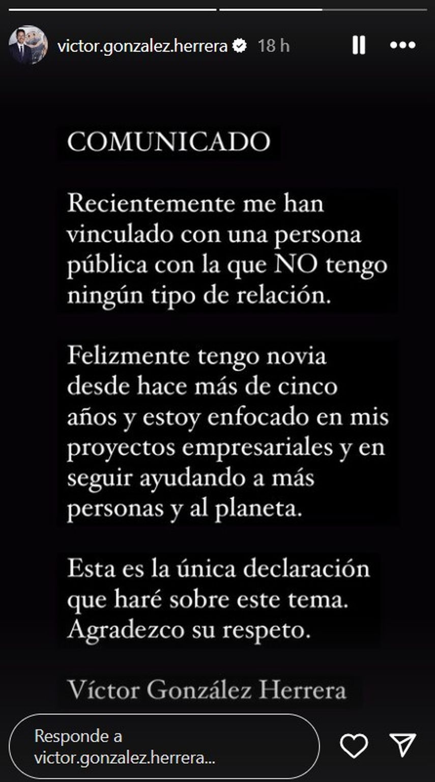 El empresario mexicano Víctor González Herrera desmiente romance con Irina Baeva.