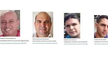 Los cuatro responsables de la represión contra manifestantes en Morón, Ciego de Ávila. Cuba.&nbsp;