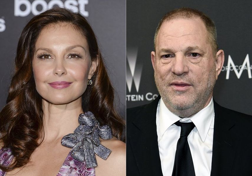 Ashley Judd asiste al estreno de The Divergent Series: Insurgent en Nueva York el 16 de marzo de 2015, a la izquierda, y el productor de cine Harvey Weinstein llega a la fiesta de The Weinstein Company y Netflix Golden Globes en Beverly Hills, California, el 16 de marzo de 2015.&nbsp;
