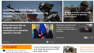 En el portal SPUTNIK los títulos aseguran que Rusia desnazifica a Ucrania y que la maternidad impactada por el ataque ruso, para ellos era un centro donde había rehenes.