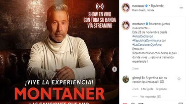 Imagen de la cuenta de Instagram de Ricardo Montaner.