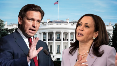 El gobernador Ron DeSantis y la candidata presidencial Kamala Harris