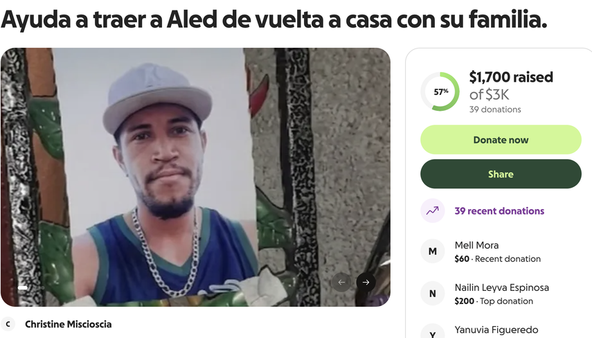 Familiares de inmigrante fallecido abogan por la caridad de la comunidad para repatriar sus restos.&nbsp;