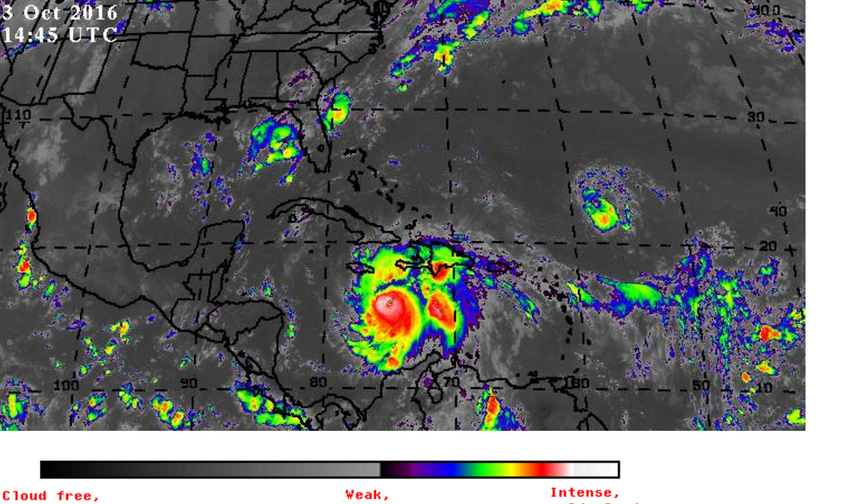 El ojo del huracán se dirige hacia el norte. Ya se sienten las lluvias en Haití, Jamaica y parte de Cuba.&nbsp;