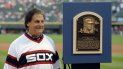En esta foto del 30 de agosto de 2014, el exmanager de los Medias Blancas de Chicago Tony La Russa posa con su placa del Salón de la Fama previo a un juego contra los Tigres de Detroit En esta foto del 30 de agosto de 2014, el exmanager de los Medias Blancas de Chicago Tony La Russa posa con su placa del Salón de la Fama previo a un juego contra los Tigres de Detroit