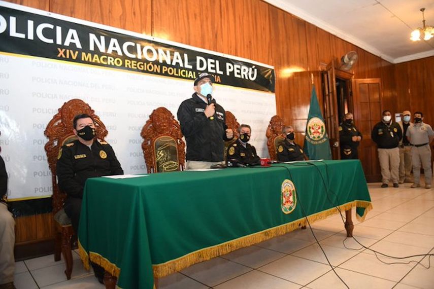 El Ministro del Interior, Juan Carrasco, brinda declaraciones sobre megaoperativo, donde la Policía y&nbsp;la Fiscalía de Perú&nbsp;capturaron a miembros de organización criminal dedicada al tráfico de migrantes.