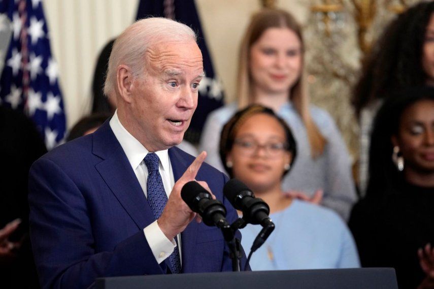 El presidente estadounidense Joe Biden habla durante un evento en la Casa Blanca, en Washington, el miércoles 22 de marzo de 2023.&nbsp;