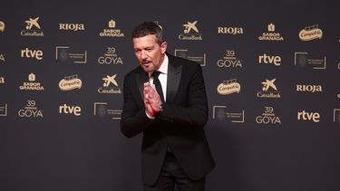El actor Antonio Banderas posa en la alfombra roja de la 39º edición de los Premios Goya, en el Palacio de Exposiciones y Congresos de Granada, el 8 de febrero de 2025, en Granada, Andalucía (España).