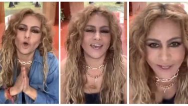 Paulina Rubio durante su transmisi&oacute;n en directo por Instagram.