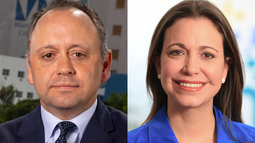 Marcell Felipe y María Corina Machado.