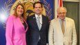 La presidenta de Miami Dade College, Madeline Pumariega, convocó una mesa redonda para la visita del embajador de EEUU en Perú, Bernie Navarro. A la cita acudió Asdrúbal Aguiar, profesor emérito y secretario general del Grupo IDEA