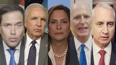De izquierda a derecha, los legisladores Marco Rubio, Carlos Giménez, María Elvira Salazar, Rick Scott y Mario Díaz-Balart. De izquierda a derecha, los legisladores Marco Rubio, Carlos Giménez, María Elvira Salazar, Rick Scott y Mario Díaz-Balart.