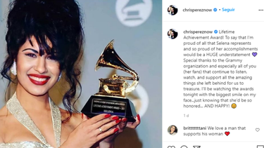 Captura de pantalla de la cuenta de Instagram del viudo de Selena Quintanilla, Chris Pérez.