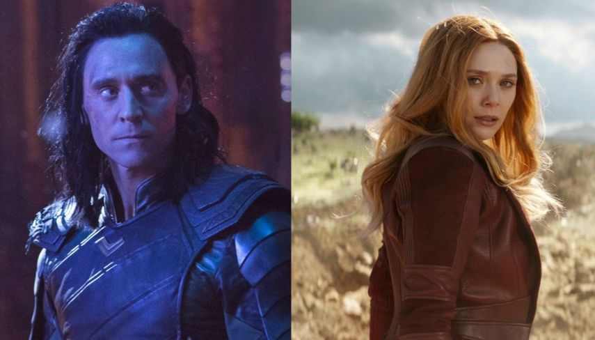 Loki y Bruja Escarlata en el universo Marvel.