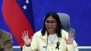 Delcy Rodríguez en conferencia de prensa el 2 de julio de 2026.