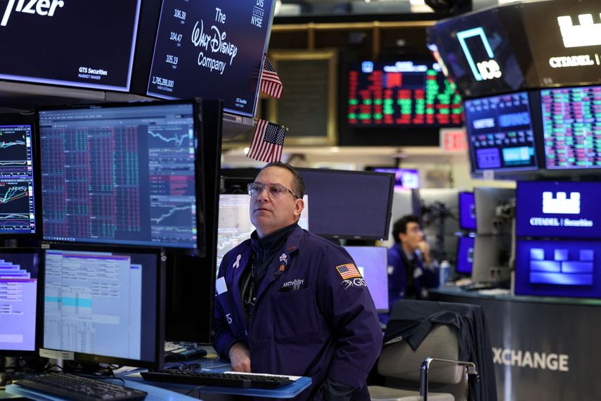 Imgen del piso de remate en la Bolsa de Nueva York.