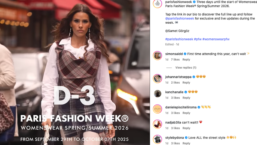 La Semana de la Moda de París se celebra del 29 de septiembre al 7 de octubre.&nbsp;