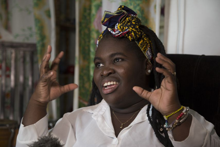 En esta foto del 5 de septiembre de 2019, la cantante de jazz Daymé Arocena durante una entrevista en La Habana.&nbsp;
