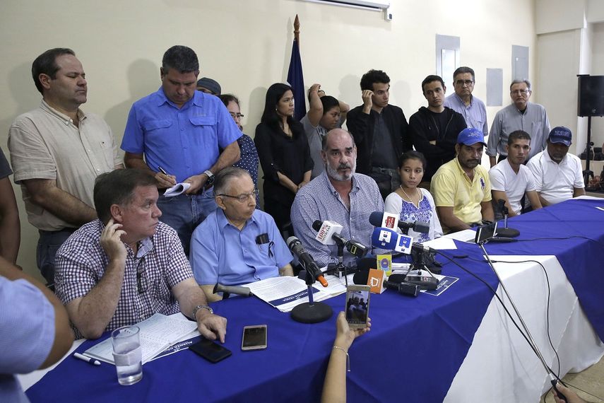 Imagen de archivo de una conferencia de prensa de la Alianza Cívica por la Justicia y la Democracia de Nicaragua, en junio de 2018, en Managua.