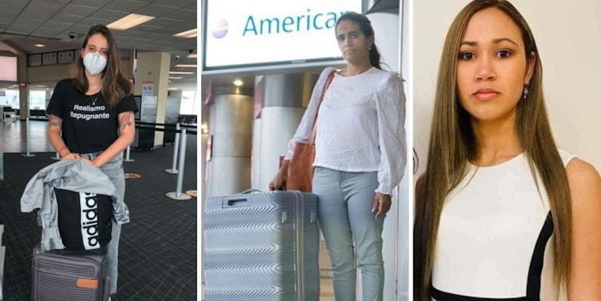 De izquierda a derecha, las opositoras Karla María Pérez González, Anamely Ramos y Martha Beatriz Ferrer Castillo.&nbsp;